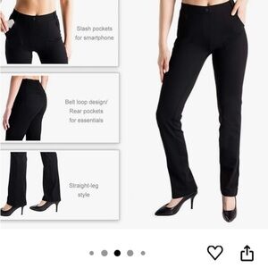Women's Black Straight-Leg Pants